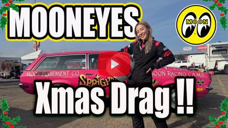 MOONEYES Christmas Party Show & Drag 2025 at Pomona Fairplex, In-N-Out Burger Pomona Dragstrip Shige's ’69 Camaro VS emi’s Sprightly Fairy