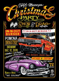 MOONEYES Christmas Party Show & Drag 2026 at In-N-Out Burger Pomona Dragstrip